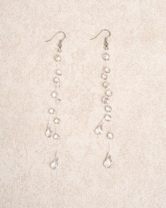 White Silver Earrings