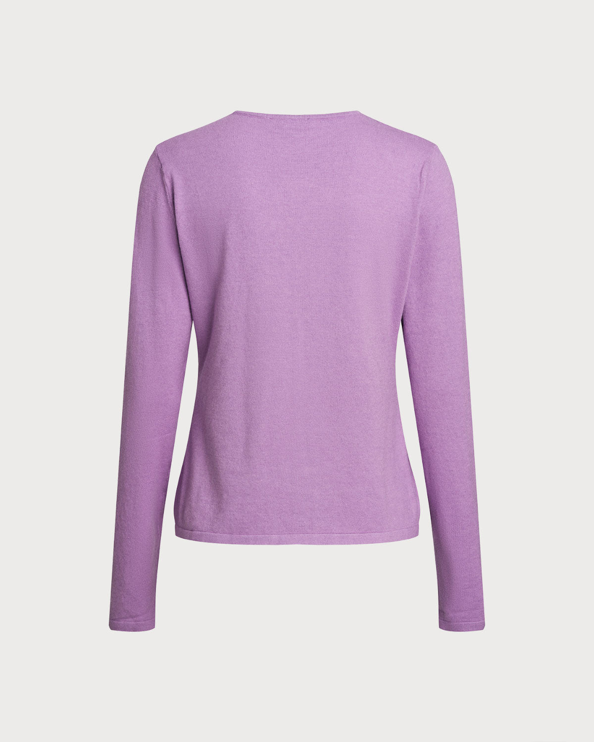 Purple Ribbed Knit Cardigan