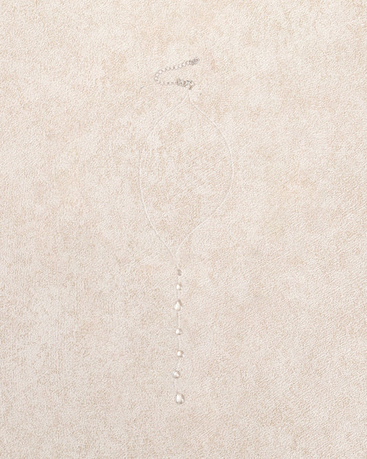 White Clear Crystal Dewdrop Necklace