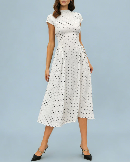 White Turtle Polka Dot Maxi Dress