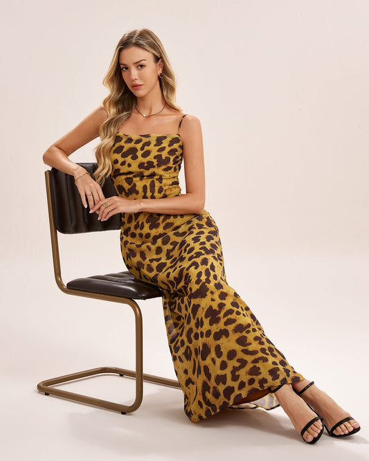 Yellow X Cross Slip Maxi Dress